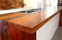 Kitchen bench made from recycled timber