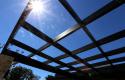 The hardwood pergola was dressed on-site and where possible concealed fixing was used during construction